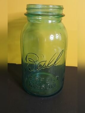 Ball Perfect Mason Aqua Glass Jar#12 rare